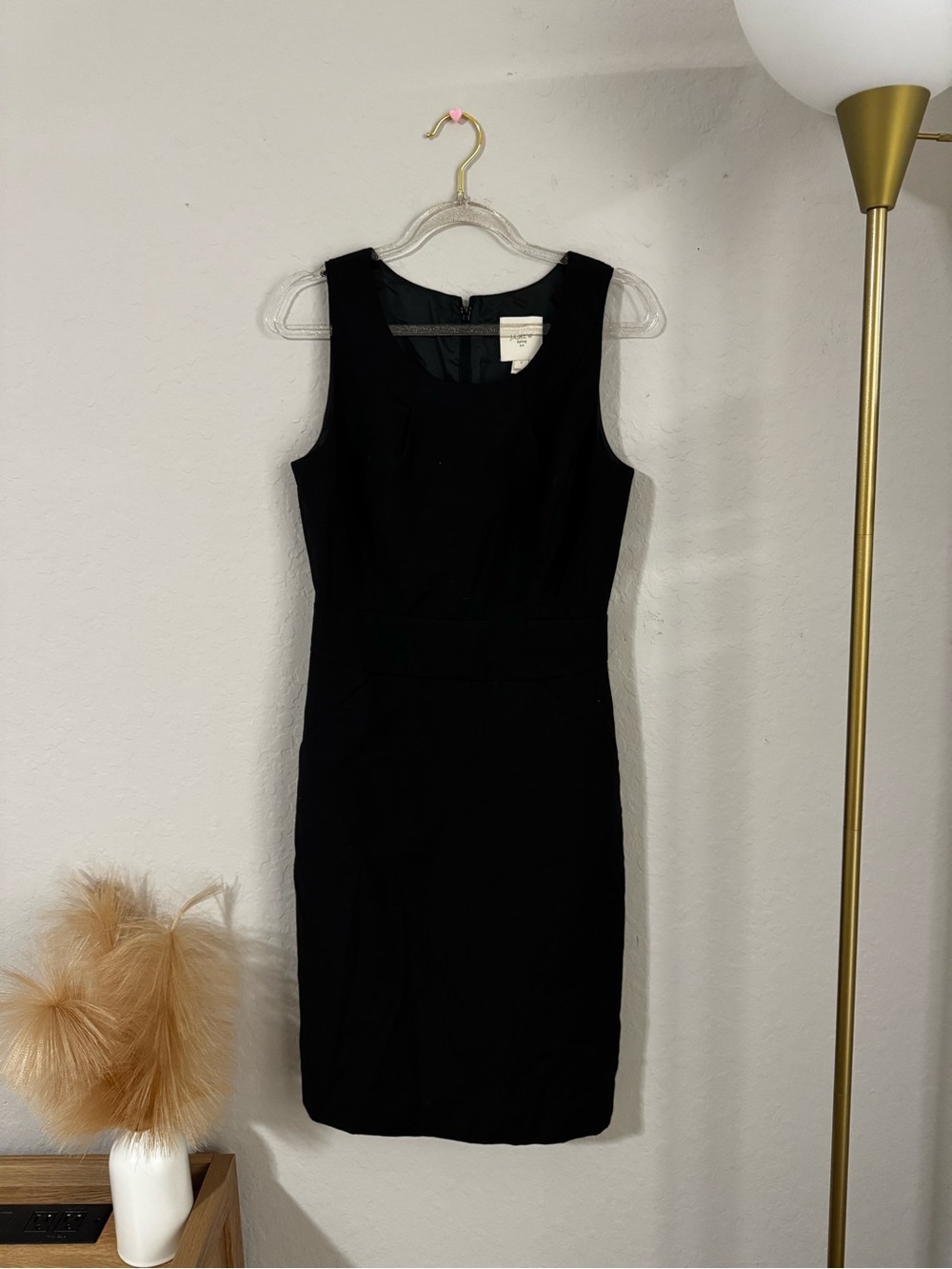 J. Crew Black Sleeveless Midi Sheath Dress